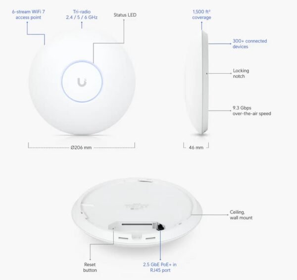 UNIFI AP UBIQUITI WIFI 7 PRO SIN FUENTE - Image 2