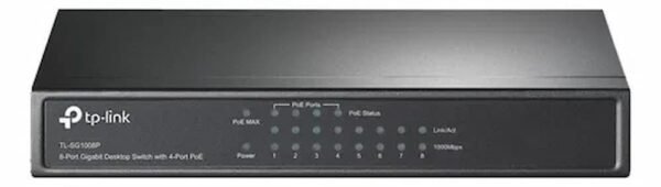 SWITCH DE ESCRITORIO DE 8 PUERTOS GIGABIT CON 4 PUERTOS POE