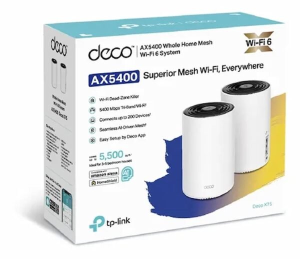 TP-LINK DECO MESH WIFI 6E AXE5400 PACK 2 (2,4/5,8 Y 6 GHZ)TRI BANDA 3 PUERTOS GIGA - Image 2
