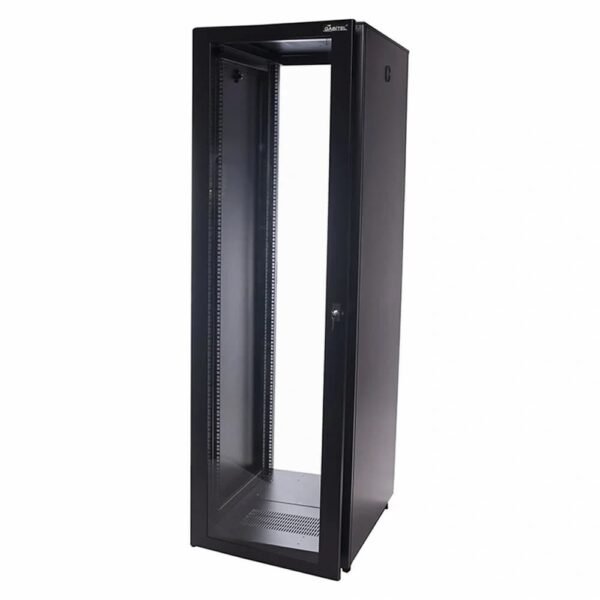 RACK EVO III 40U 800MM PROFUNDIDAD, PUERTA DELANTERA VIDRIO, SIN PUERTA TRASERA, NEGRO