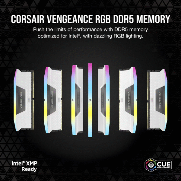 MEMORIA RAM CORSAIR 2X32GB D5-5200 VRGB WHITE - Image 2