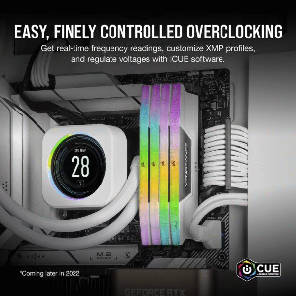 MEMORIA RAM CORSAIR 2X32GB D5-5200 VRGB WHITE - Image 3
