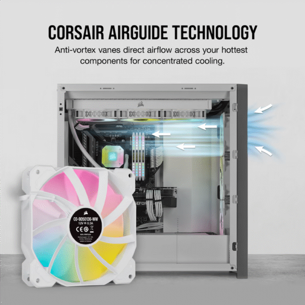 FAN CORSAIR SP120MM RGB ELITE SINGLE WHITE - Image 3