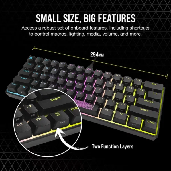 TECLADO CORSAIR K65 PRO MINI RGB MECANICO - Image 3