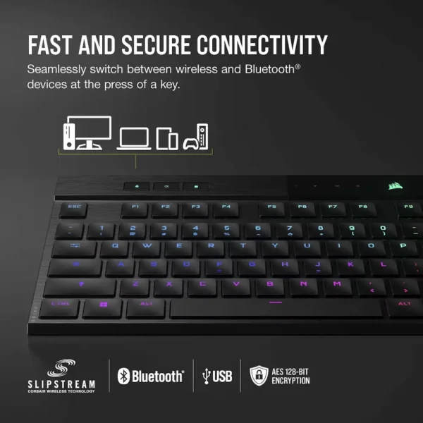 TECLADO CORSAIR K100 RGB AIR WIRELESS MECANICO - Image 2