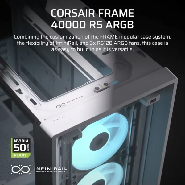 GABINETE CORSAIR 4000D RS ARGB WHITE - Image 2