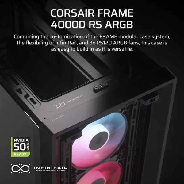 GABINETE CORSAIR 4000D RS ARGB BLACK - Image 2
