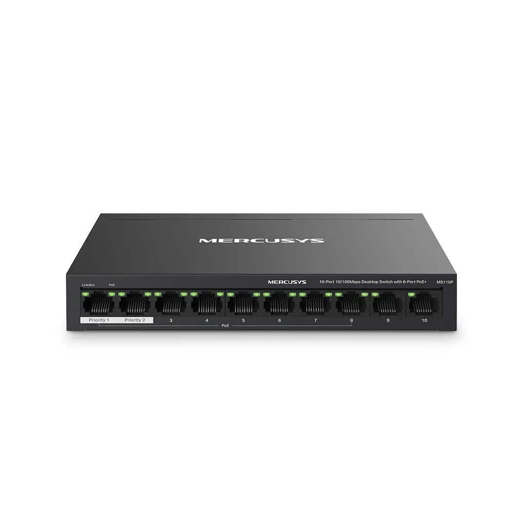 MERCUSYS SWITCH 10 PORT 10/100 POE+ 8P