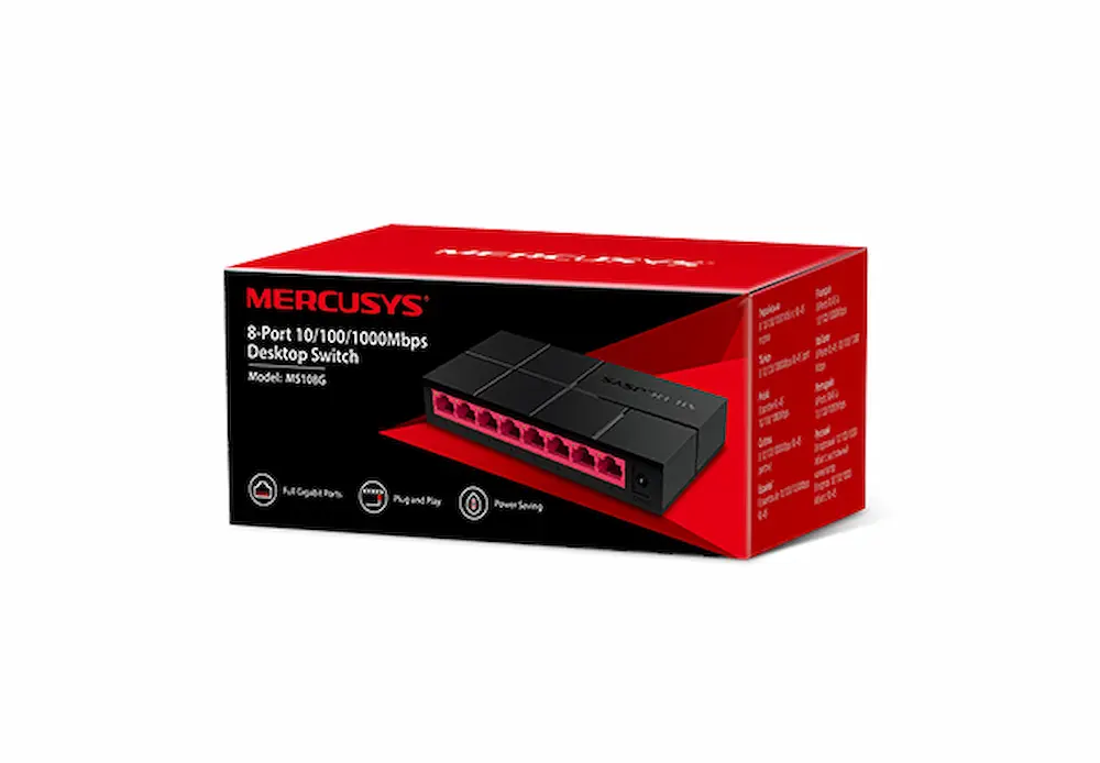 MERCUSYS SWITCH 10 PORT 10/100 POE+ 8P - Image 2